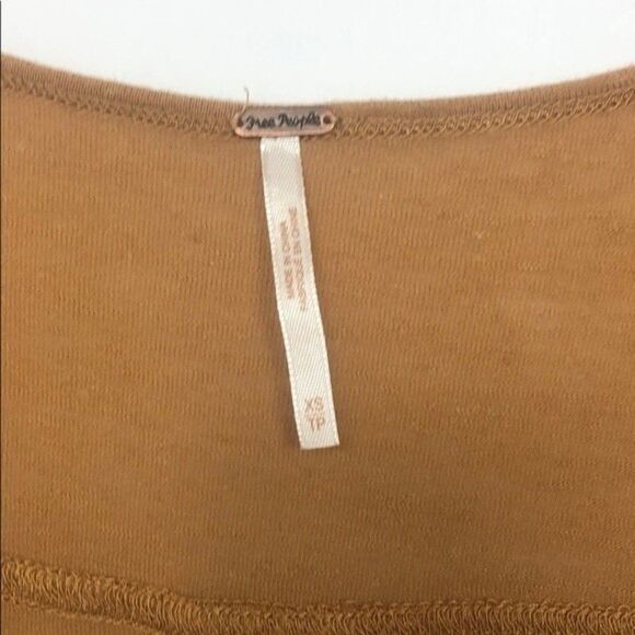 Free People Bittersweet Tan Cold Shoulder Top 20A - Picture 6 of 10